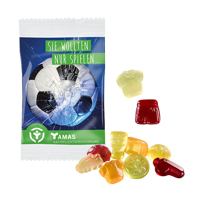 Streuartikel Bären Company Fruchtgummi – bunt gemischt – mit individuellem Etikett 15 g für Messen und Events an potenzielle Kunden