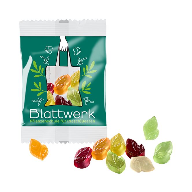 Streuartikel Bären Company vegane Fruchtgummi – standard-formen – mit Logo bedruckt 10 g für Messen und Events an potenzielle Kunden
