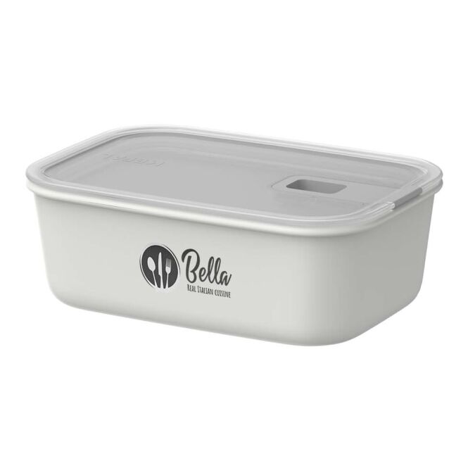 Firmengeschenk Frischhaltedose Mepal EasyClip – weiss – mit 48h Express-Druck 1000ml luftdichter Lebensmittelbehälter für Büros