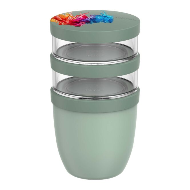 Mitarbeitergeschenk Lunchpot Mepal Ellipse – salbei – mit 48h Express-Druck, 900ml isolierter Speisebehälter für den Firmenalltag