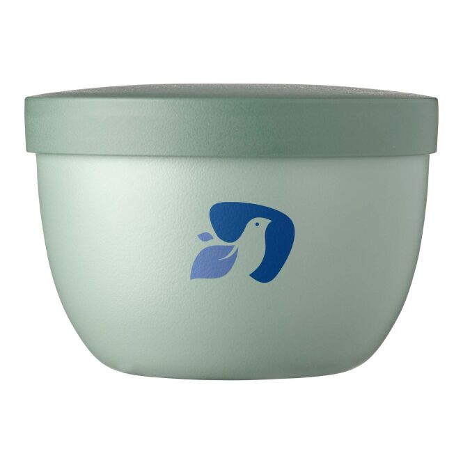 Firmengeschenk Snackpot Mepal Ellipse – salbei – mit 48h Express-Logodruck 350ml auslaufsicherer Behälter für Firmen-Catering