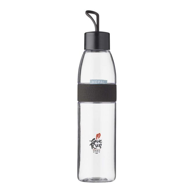 Mitarbeitergeschenk Trinkflasche Mepal Ellipse – schwarz – mit 48h Express-Druck 700ml auslaufsicherer Mehrwegbehälter