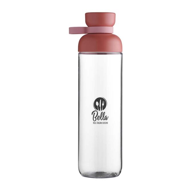 Firmengeschenk Trinkflasche Mepal Vita – rosa – mit 48h Express-Logodruck 900ml auslaufsichere Wasserflasche für den Arbeitsalltag