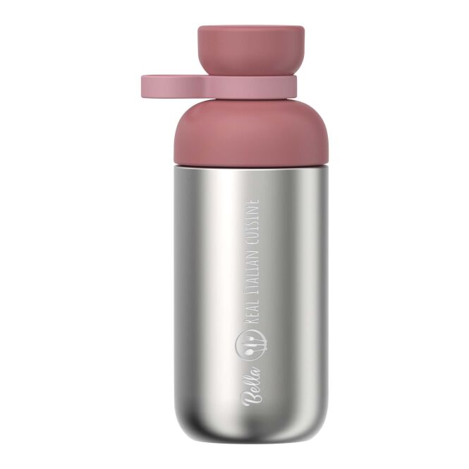 Firmengeschenk Trinkflasche Mepal Vita – rosa – mit 48h Express-Druck 500ml Edelstahl aus recyceltem Material Wasserbehälter
