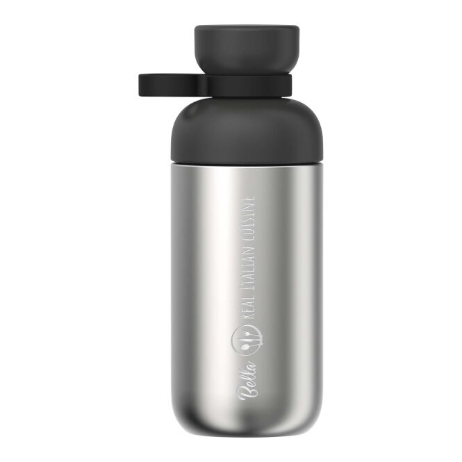 Mitarbeitergeschenk Trinkflasche Mepal Vita – schwarz – mit 48h Express-Druck, 500ml, recycelt, auslaufsicherer Wasserbehälter