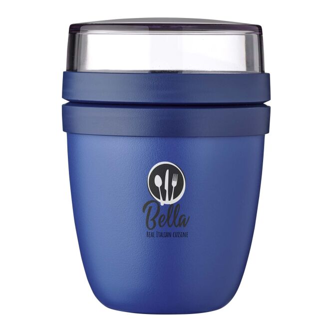 Mitarbeitergeschenk Lunchpot Mepal Ellipse Mini – vivid blue – mit 48h Express-Logodruck 420ml Behälter-Set für den Firmenalltag