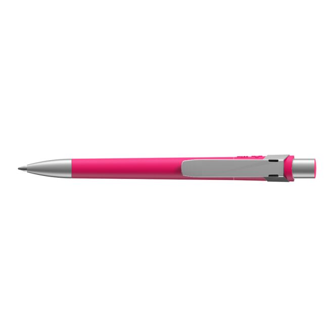 Streuartikel Alpha Basic – pink – mit Logo bedruckt als Druckkugelschreiber für den Büroalltag