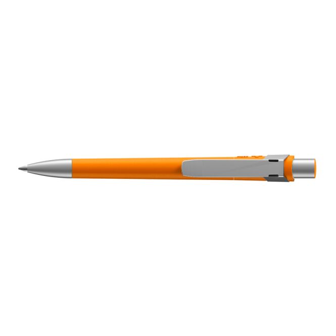 Streuartikel Alpha Basic – orange – mit Logo bedruckt, Druckkugelschreiber für den Büroalltag