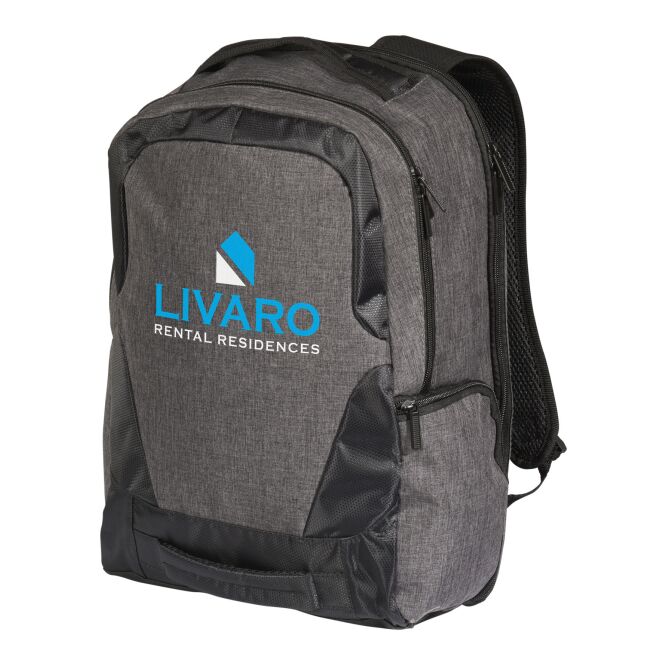 Mitarbeitergeschenk Overland 17-Zoll-Rucksack – kohle – mit Logo bedruckt 48h Express-Druck für das Mitarbeiter-Onboarding und Homeoffice