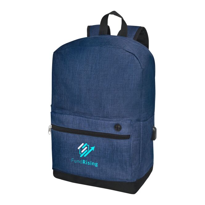 Mitarbeitergeschenk Hoss 15,6 Zoll Laptop-Rucksack – navy – mit Logo bedruckt 48h Express-Druck für das Mitarbeiter-Onboarding
