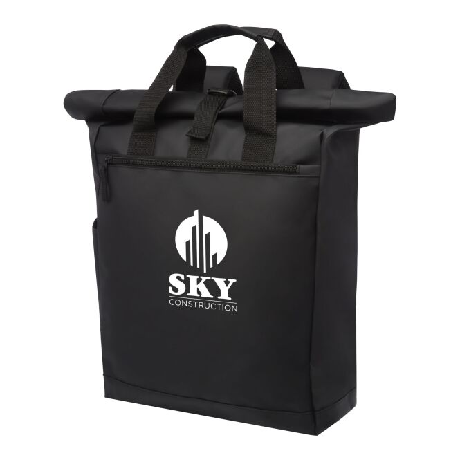 Mitarbeitergeschenk Laptoptasche Resi – schwarz – mit Logo bedruckt 48h Express-Druck für 15 Zoll Notebooks für das Homeoffice