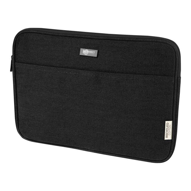 Mitarbeitergeschenk Laptoptasche Joey 14 Zoll – schwarz – mit Logo bedruckt 48h Express-Druck für das nachhaltige Mitarbeiter-Onboarding