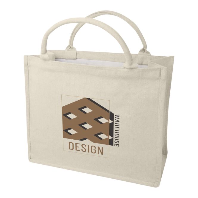 Werbeartikel Tragetasche Page – oatmeal – mit 48h Express-Logodruck 500g/m² 100% recycelte Cyclo-Fasern Aware-Tracer nachhaltige Shopper