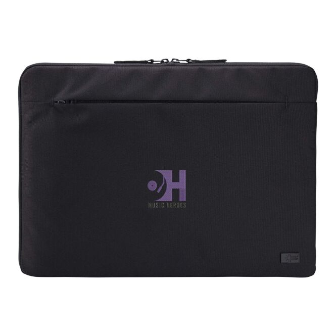 Mitarbeitergeschenk Laptoptasche Case Logic Invigo – schwarz – mit Logo bedruckt 48h Express-Druck für 15,6 Zoll nachhaltig für das Homeoffice