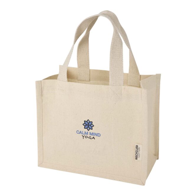Mitarbeitergeschenk Tragetasche Odessa – natur – mit 48h Express-Logodruck 220g GRS-Recyclingbaumwolle nachhaltige Einkaufstasche