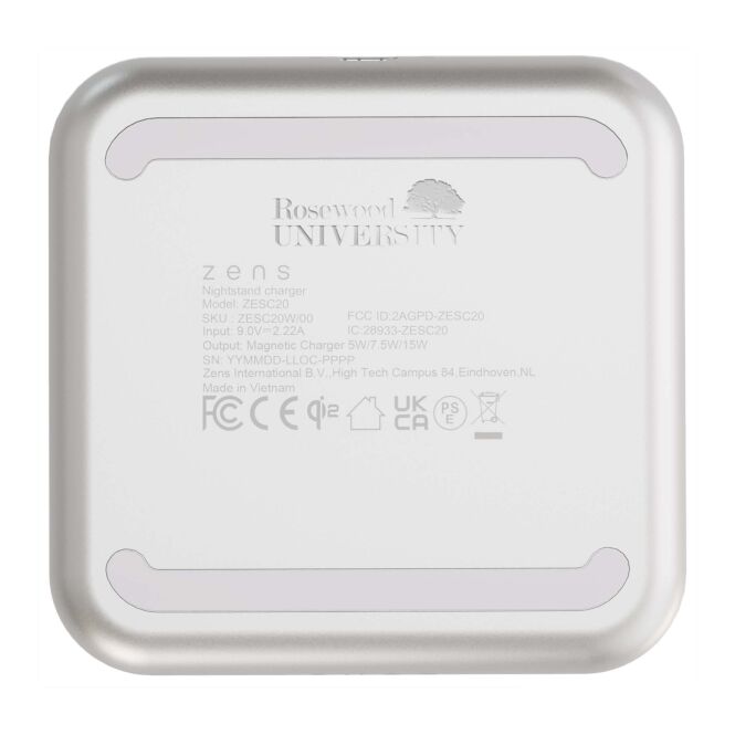 Kundengeschenk Wireless Charger Zens 15W Qi2 – weiss – mit Logo bedruckt 48h Express-Druck für das Homeoffice und den Büroalltag