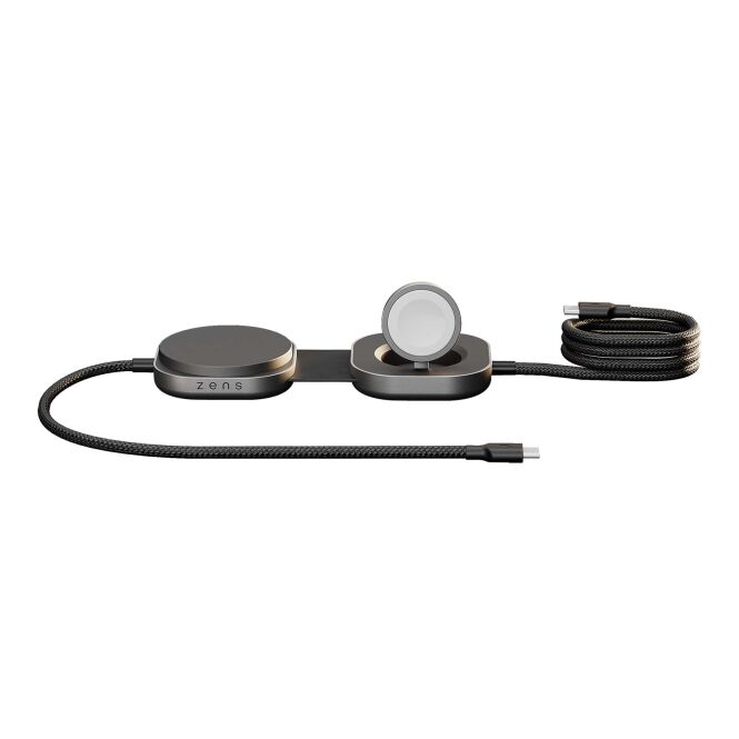 Firmengeschenk 3-in-1-Ladekabel Zens Pro 3 – schwarz – mit Logo bedruckt 48h Express-Druck 140 W USB-C für das hybride Arbeiten