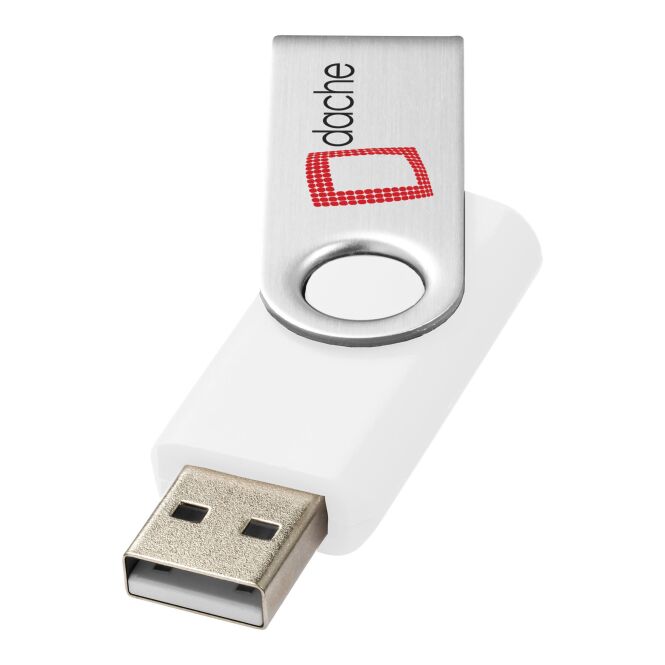 Werbeartikel Rotate Basic USB-Stick 16GB – weiss – mit Logo bedruckt 48h Express-Druck als Messe-Streuartikel für IT-Kampagnen