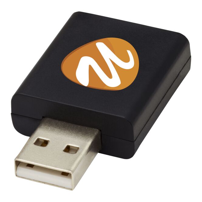 IT-Präsent USB-Datenblocker Incognito – schwarz – mit Logo bedruckt 48h Express-Druck für Datenschutz-Kampagnen