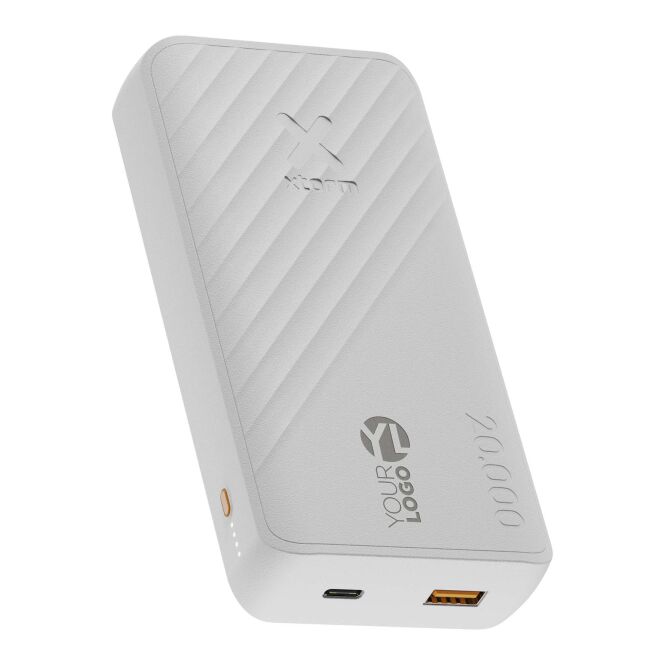 Premium-Werbeartikel Powerbank Xtorm XG220 Go2 – weiss – mit Logo bedruckt 48h Express-Druck 15W 20.000 mAh für das Mitarbeiter-Onboarding