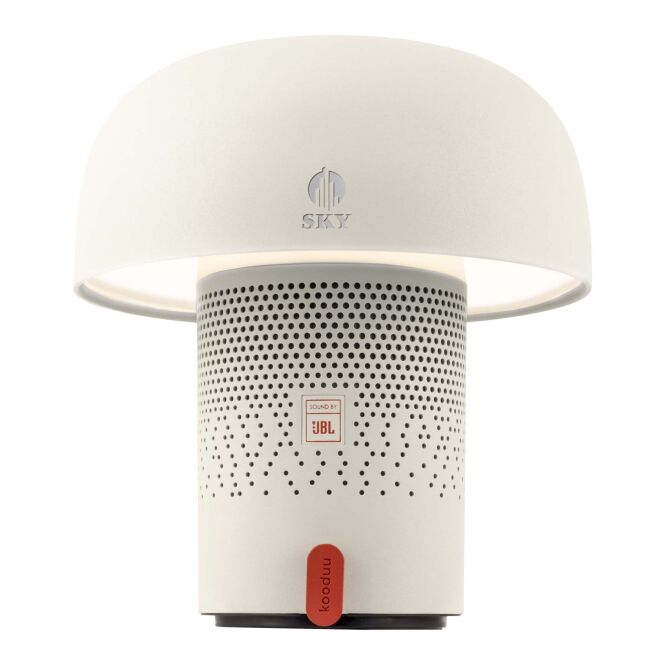 Premium-Werbeartikel Kooduu Sensa Play Bluetooth Lautsprecher – weiss – mit Logo bedruckt 48h Express-Druck 10W 2600 mAh für Firmenevents
