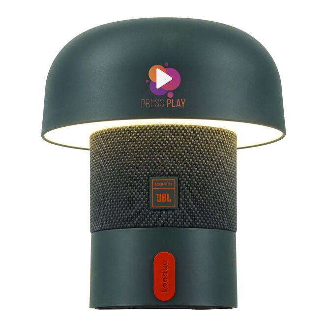 Technik-Werbemittel Bluetooth Lautsprecher Kooduu Sensa Play Mini – aquamarine – mit Logo bedruckt 48h Express-Druck 10W JBL Klang für das Homeoffice
