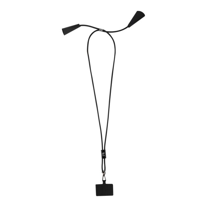 Werbeartikel 5-in-1 Lanyard Funi – schwarz – mit Logo bedruckt 48h Express-Druck 100W Schnellladefunktion nachhaltig für den Büroalltag