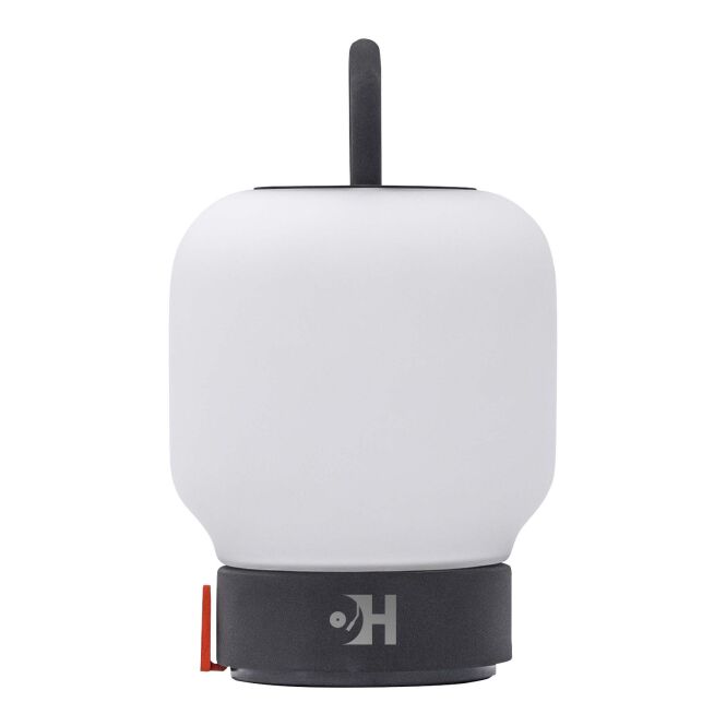 Mitarbeitergeschenk Tischlampe Kooduu Loome – anthrazit – mit Express-Werbedruck 101 Lumen, 4000 mAh, moderne Akkuleuchte