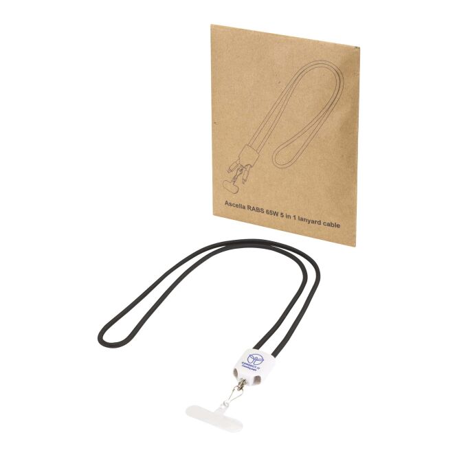Werbeartikel 5-in-1-Ladekabel Ion – weiss – mit Logo bedruckt 48h Express-Druck 65W nachhaltig für Technik-Messen und Büroalltag