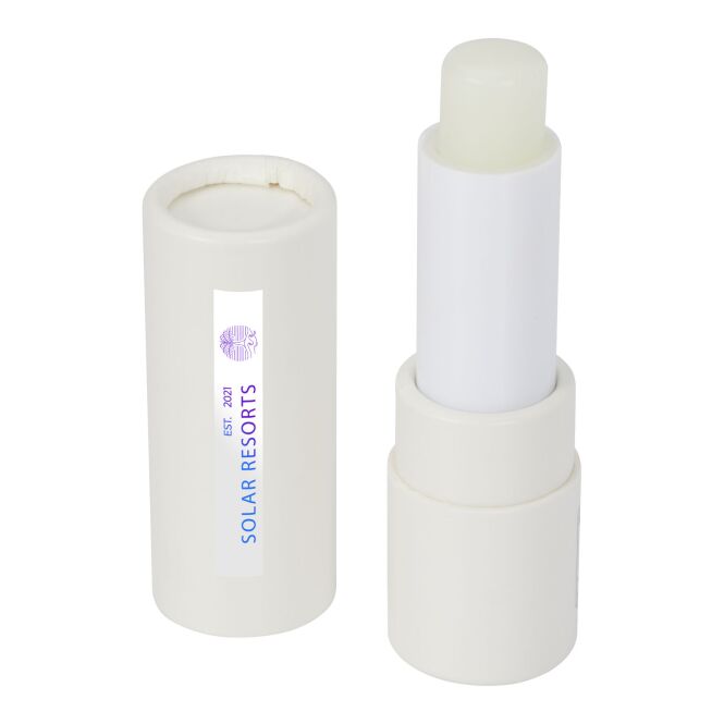 Werbeartikel Lippenpflege Adony – weiss – mit 48h Express-Druck LSF 15 Vanillegeschmack schützende Lippenpflege als Winter-Promotion