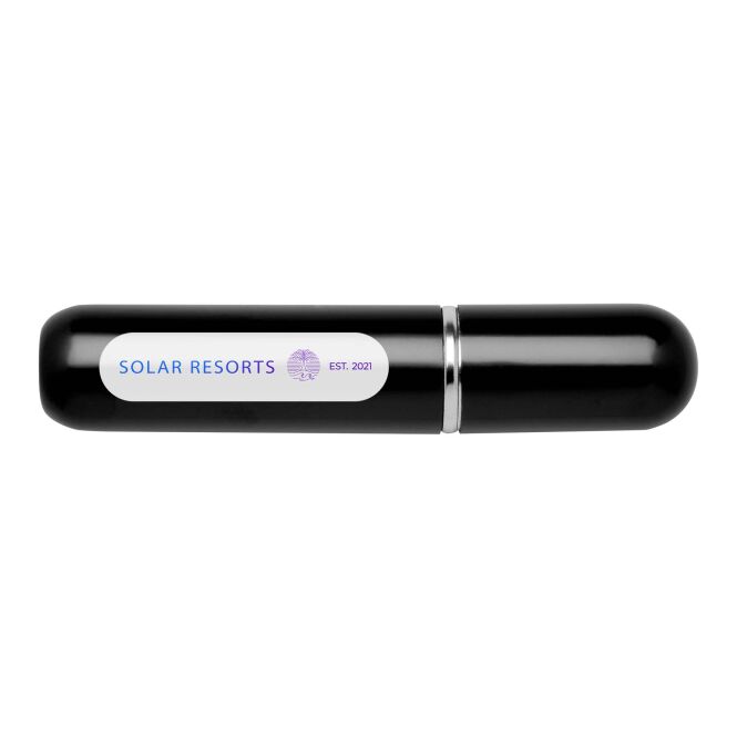 Werbeartikel Parfümflasche Filla – schwarz – mit 48h Express-Druck 5 ml Fassungsvermögen ideal für Messen & Events
