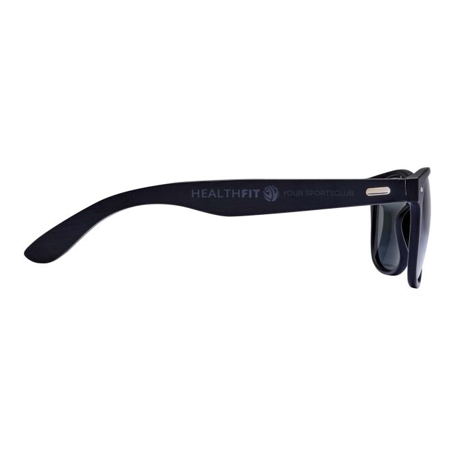 Firmengeschenk Sonnenbrille Arlo Bambus – schwarz – mit 48h Express-Logodruck UV-400 Kat. 3 nachhaltiges Accessoire für CSR-Promotions