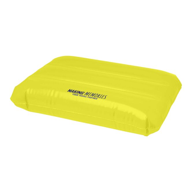 Werbeartikel Strandkissen Sunny – gelb – mit Logo bedruckt 48h Express-Druck 56x36,5x20,5cm als Sommer-Giveaway für Strand-Promotions
