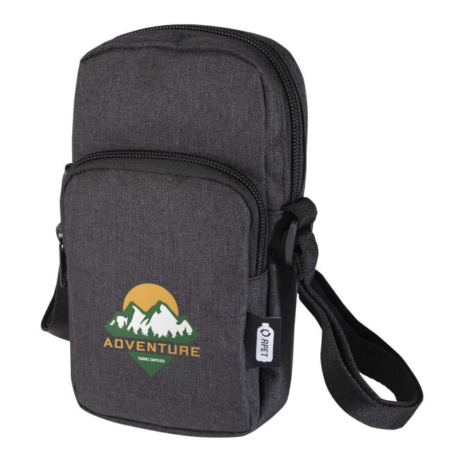 Streuartikel Handytasche Ross – heather charcoal – mit Logo bedruckt 48h Express-Druck nachhaltig aus GRS-Material für den Büroalltag