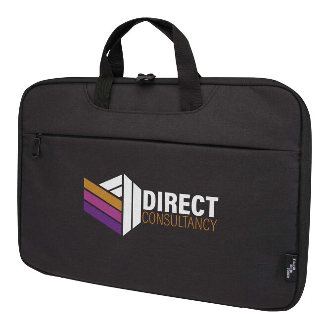 Mitarbeitergeschenk Libra 2-in-1-Laptoptasche – heather charcoal – mit Logo bedruckt 48h Express-Druck für 15 Zoll Notebooks nachhaltig