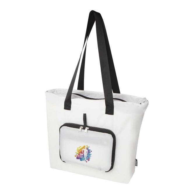 Werbeartikel Tragetasche EcoFold – weiss – mit 48h Express-Logodruck 16L 100% rPET nachhaltige Mehrwegtasche für CSR-Promotions