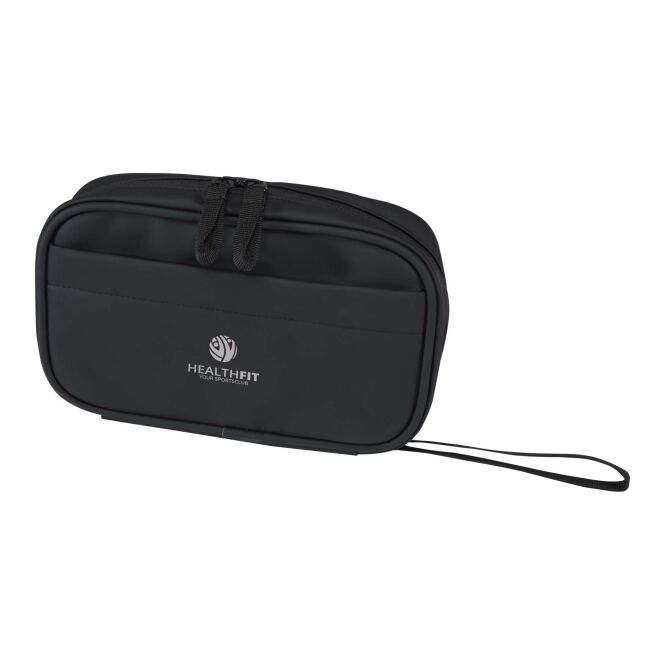 Mitarbeitergeschenk Tech-Tasche Resi Plus GRS – schwarz – mit 48h Express-Druck 1L aus recyceltem Material für Technikzubehör