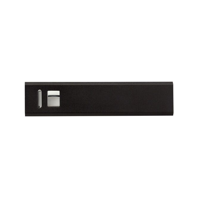 Kundengeschenk Powerbank Highline Aluminium – schwarz – lasergraviert 2600 mAh für das Mitarbeiter-Onboarding