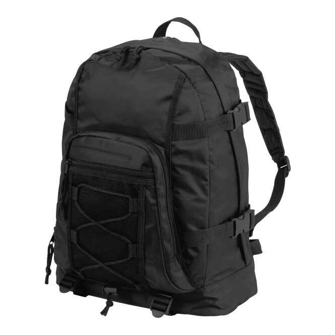 Mitarbeitergeschenk Rucksack HALFAR® SPORT – schwarz – mit Logodruck, gepolstertes Rückenteil, praktischer Tagesrucksack für Events
