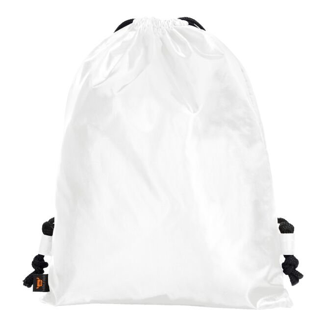 Mitarbeitergeschenk Taftrucksack HALFAR® SPORT – weiss – mit Logo bedruckt, robuster Turnbeutel für Messen & Events