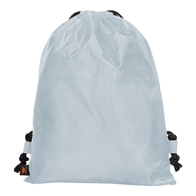 Mitarbeitergeschenk Taftrucksack HALFAR SPORT – hellgrau – mit Logodruck, hochwertiger Sportbeutel für den Firmenauftritt
