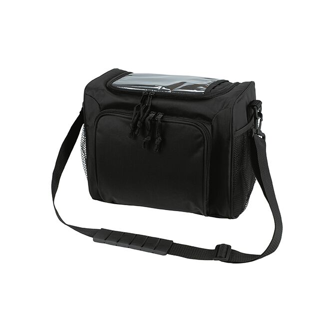 Firmengeschenk Kühltasche HALFAR SPORT – schwarz – mit Logo bedruckt, mit abnehmbarem Umhängegurt, ideale Kühltasche für Events