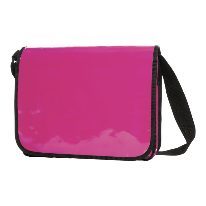 Mitarbeitergeschenk Umhängetasche HALFAR LorryBag ECONOMY – pink – mit Logodruck Organizer-Elementen Klettverschluss Kuriertasche für Messen & Events