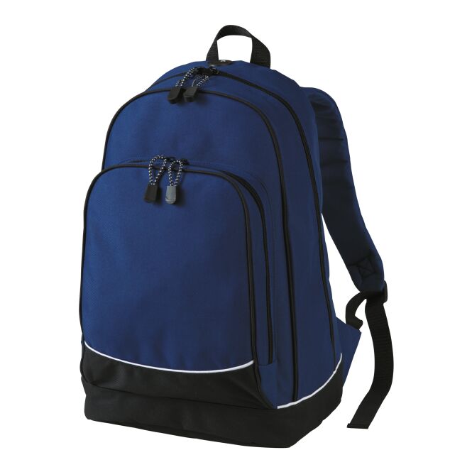 Mitarbeitergeschenk Rucksack HALFAR® Daypack CITY – marineblau – mit Logodruck, gepolsterte Schultergurte, idealer Laptop-Tagesrucksack