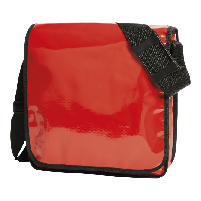 Firmengeschenk Umhängetasche HALFAR® LorryBag® ECONOMY – rot – mit Logodruck, Organizer-Elementen & Schultergurt, moderne Tasche