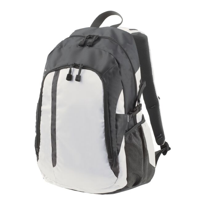Firmengeschenk Rucksack HALFAR® GALAXY – weiss – mit Logodruck, gepolsterte Schultergurte, ideal für Firmenauftritt & Events