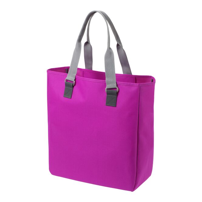 Mitarbeitergeschenk Shopper HALFAR® SOLUTION – pink – mit Logodruck, Hauptfach mit Reißverschluss-Organizer, große Tragetasche