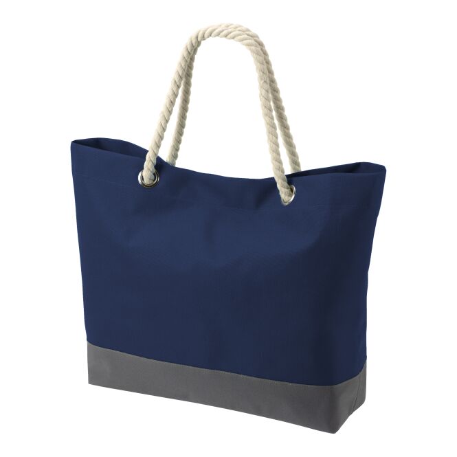Mitarbeitergeschenk Shopper HALFAR® BONNY – marineblau – mit Logodruck, Hauptfach mit Organizer, ideal für den Firmenauftritt