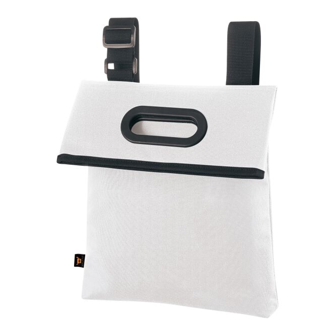 Firmengeschenk Event-Tasche HALFAR® EASY – weiss – mit Logodruck für DIN A4 Unterlagen, praktische Umhängetasche für Messen