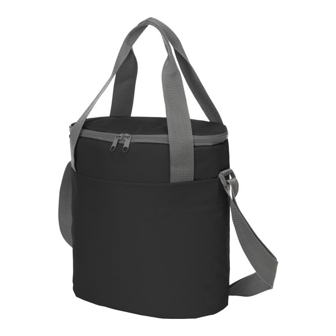 Firmengeschenk Kühltasche HALFAR® SOLUTION – schwarz – mit Logo bedruckt, 5x1l-Kapazität, praktische Isoliertasche für Events